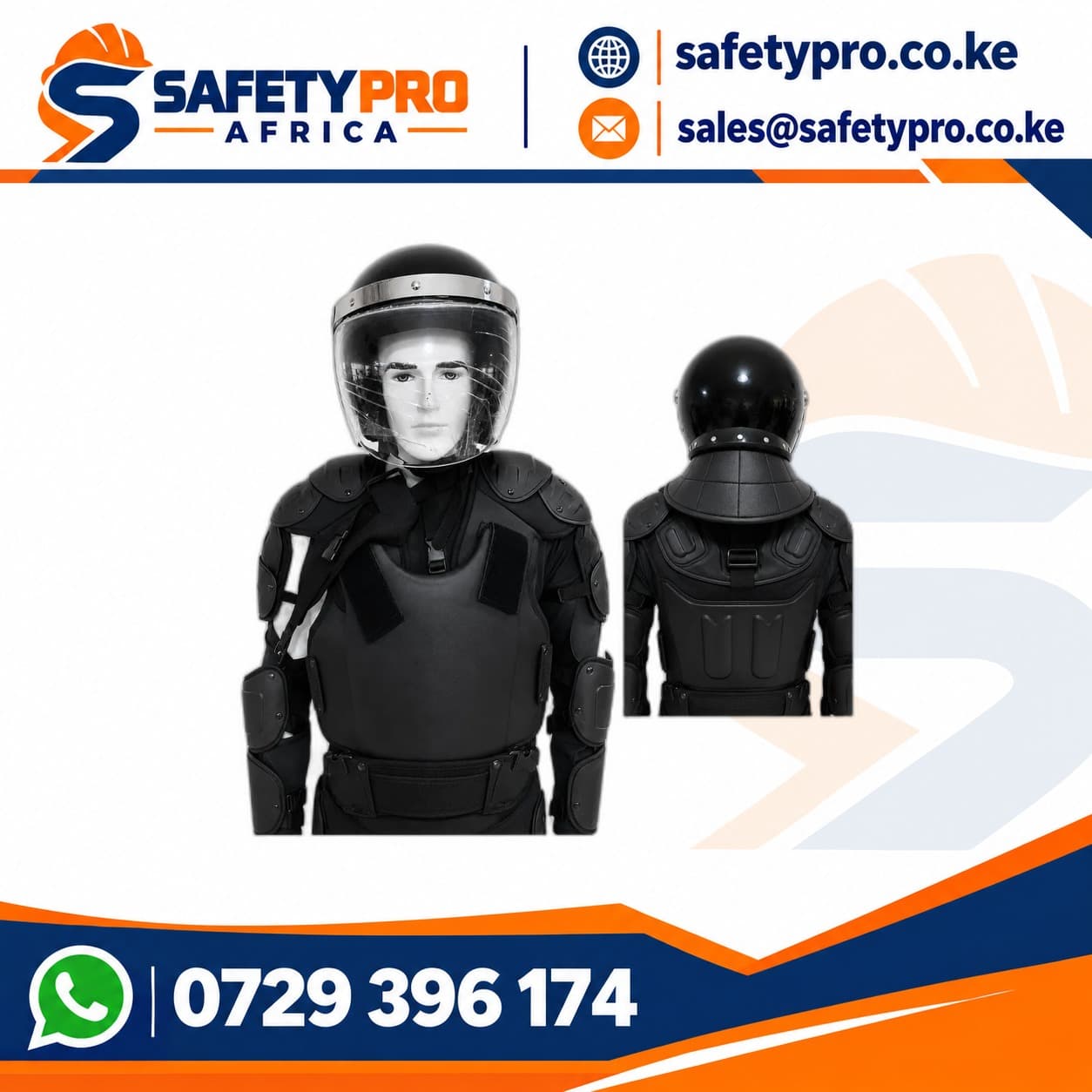 Anti Riot Helmet With Shield And Safety Belt – Black