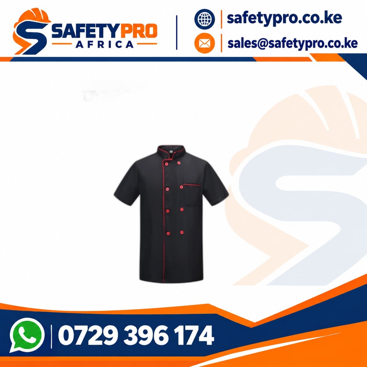 Black Cotton Chef Coat
