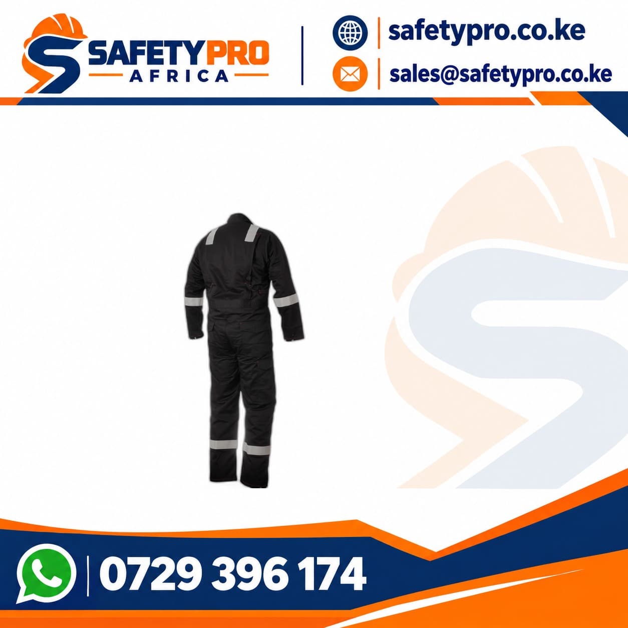 Black Overall With Reflectors