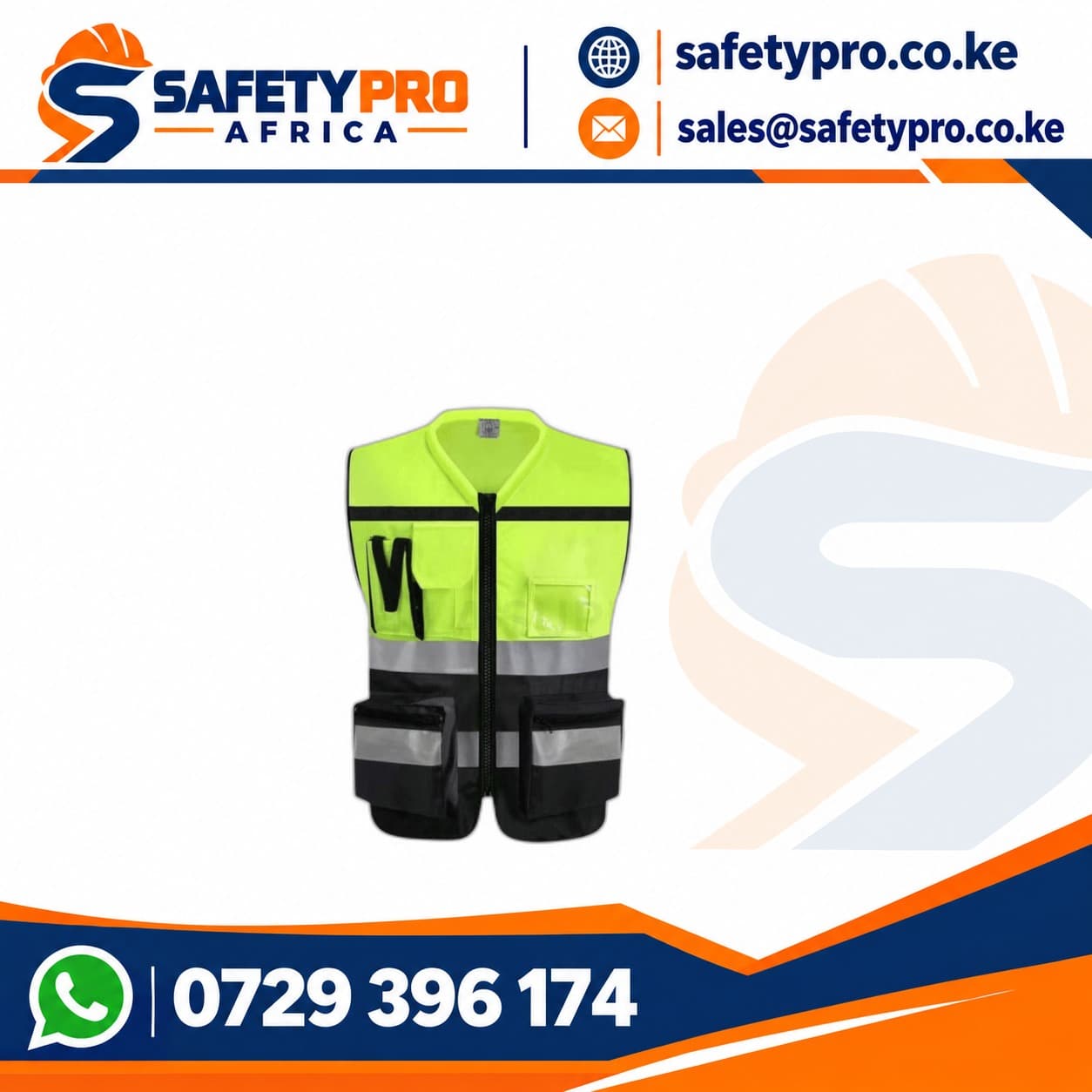 Chinese Collar Green Reflector Vest