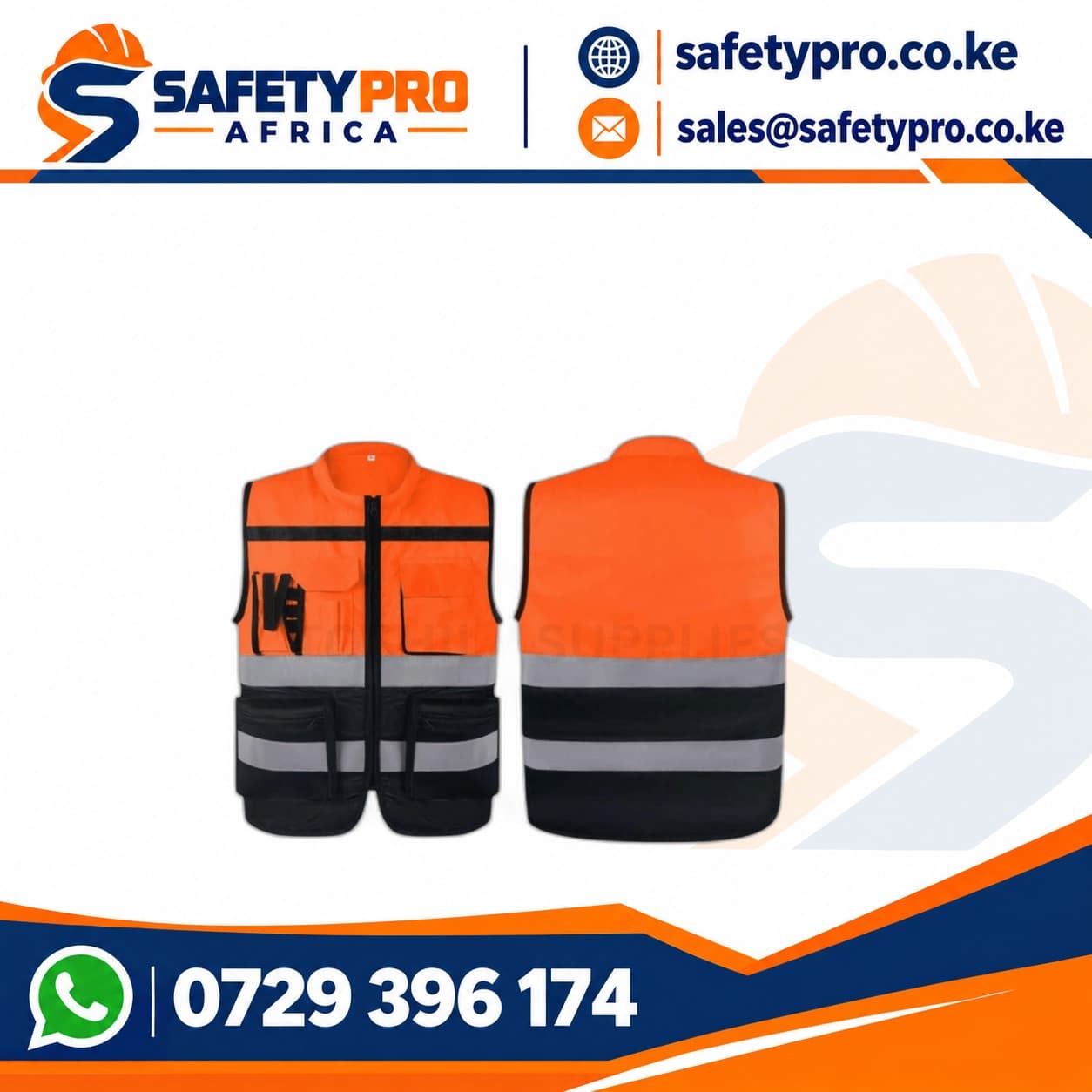 Chinese Collar Orange Reflector Vest