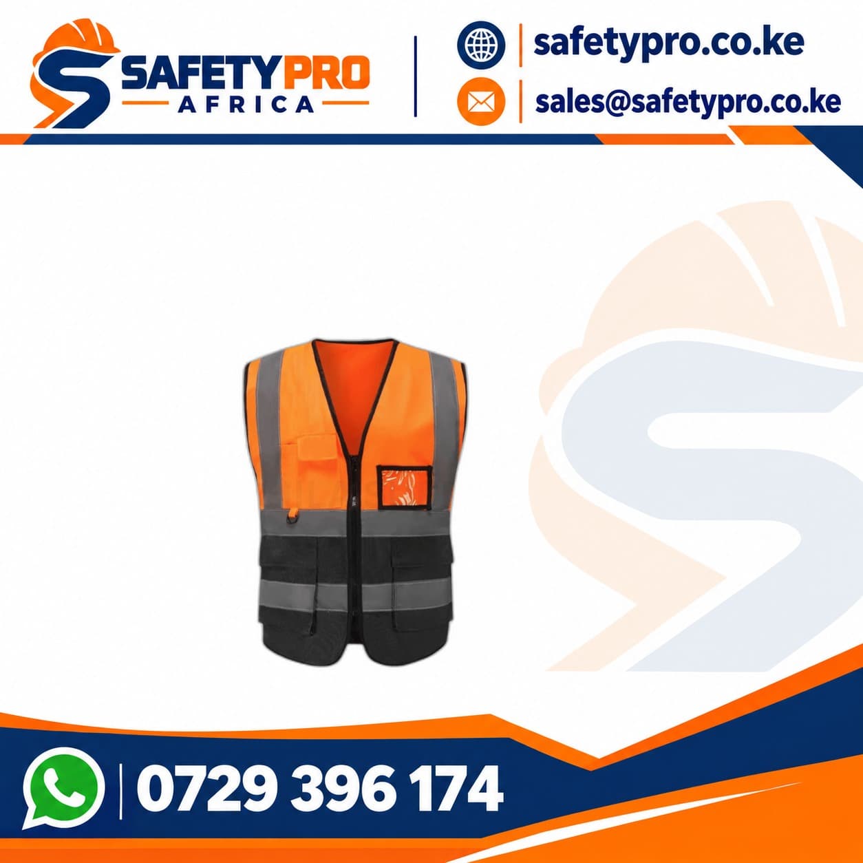 Executive Orange & Black Reflector Vest