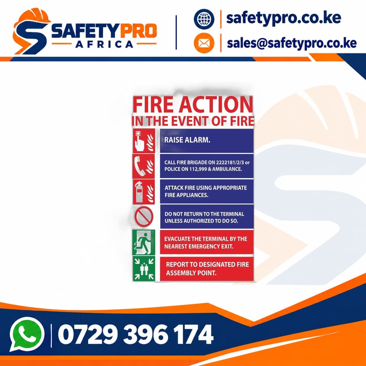 Fire Action Sign
