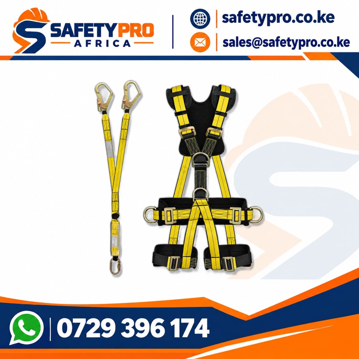 Full Body Harness With Shock Absorption Lanyards Indian Made