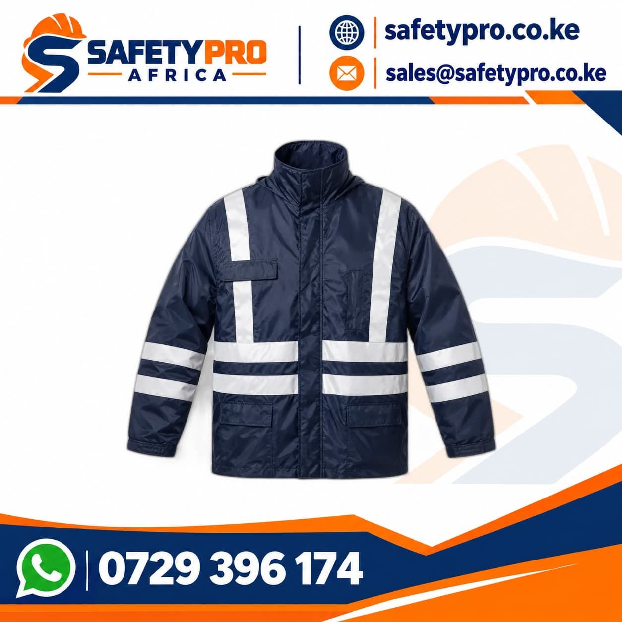 Navy Blue Heavy Reflective Jacket