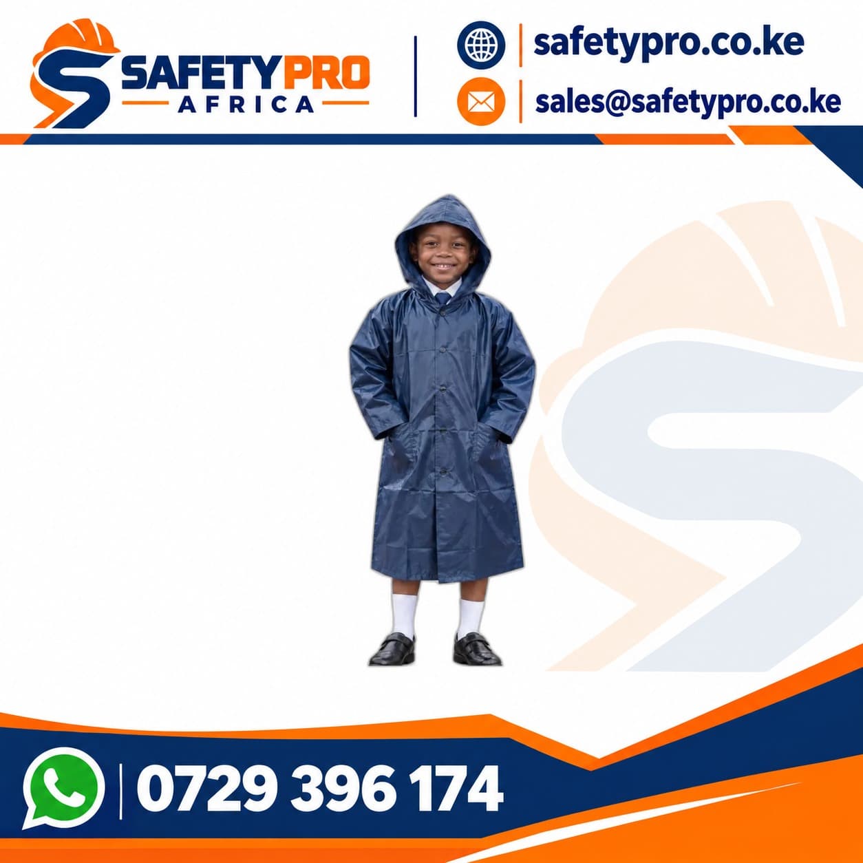 Navy Blue Kids Rain Coat