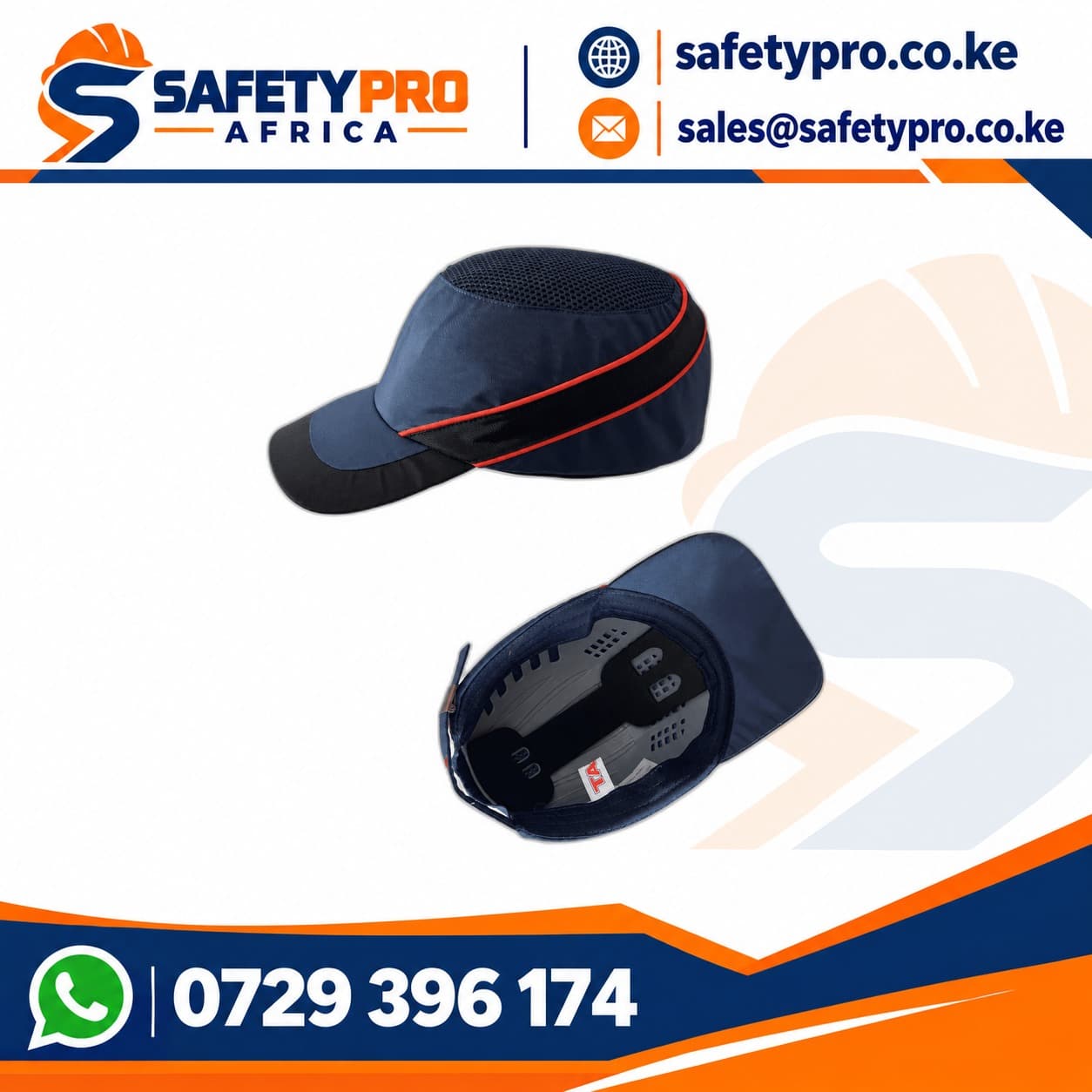 Navy Blue With Orange Piping Bump Cap