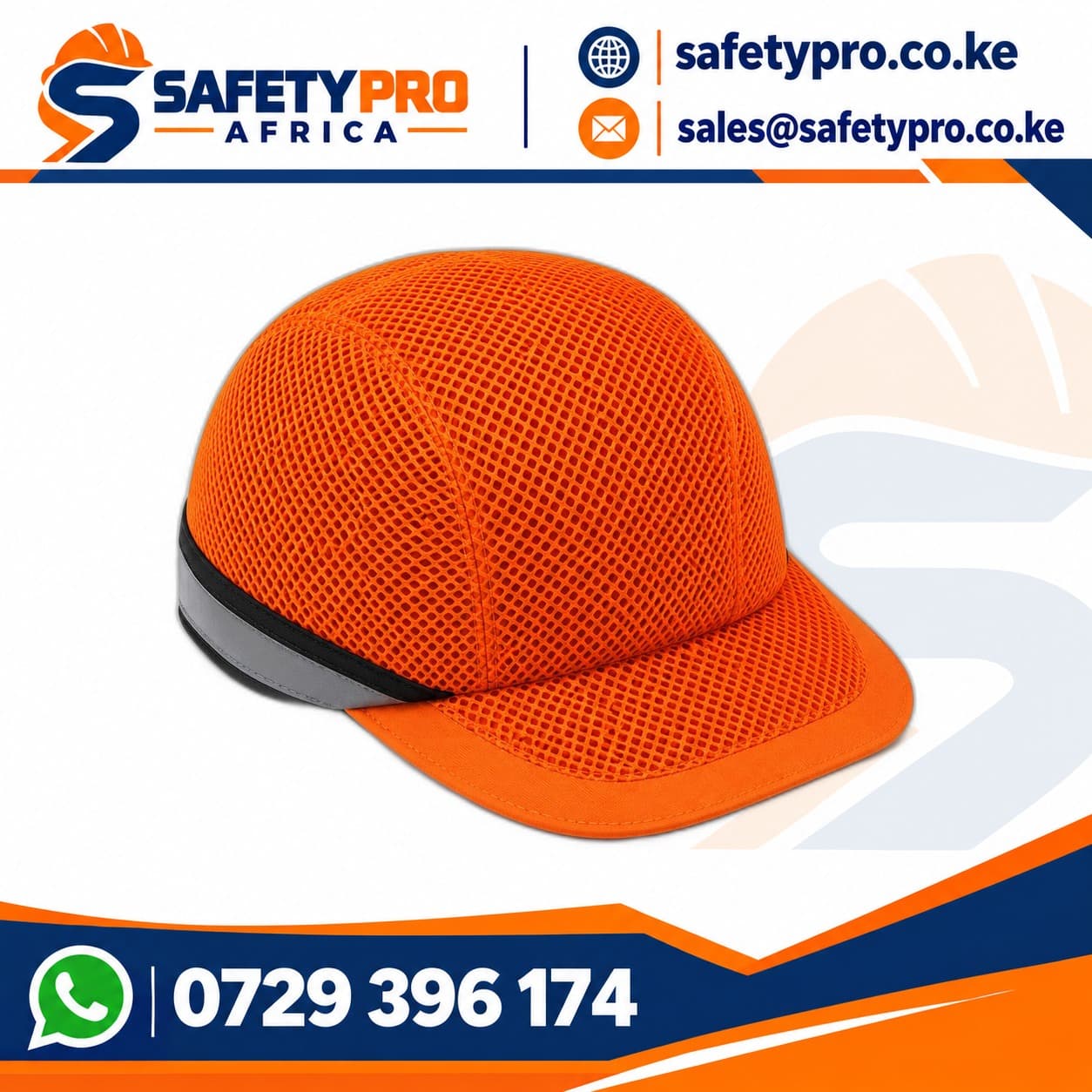 Orange Reflective Mesh Bump Cap