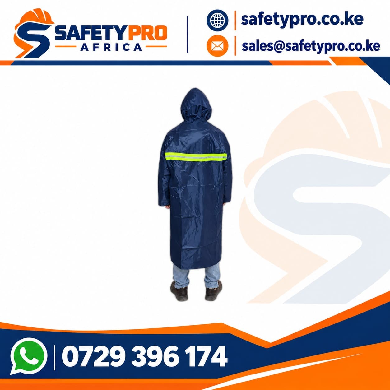 Reflective Rain Coat Long