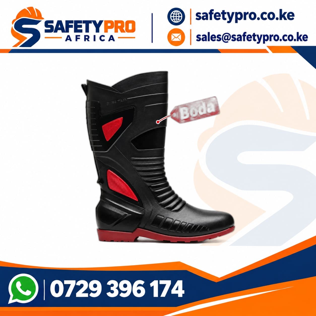 Rider Boda Moto Gumboots Blackred Ace