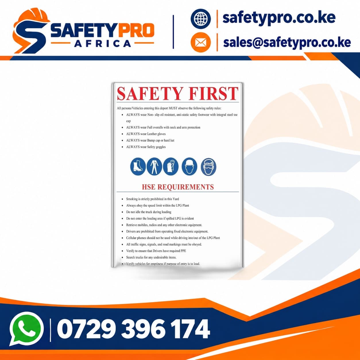 Safety First Sign