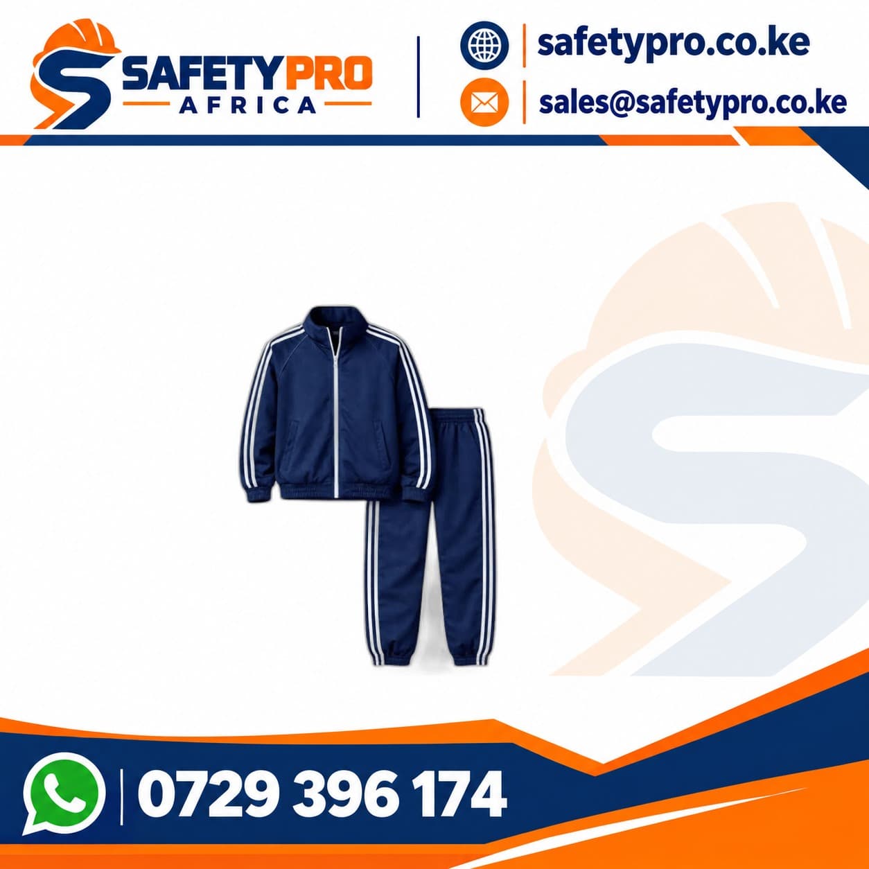 School Tracksuits Navy Blue White Stripes