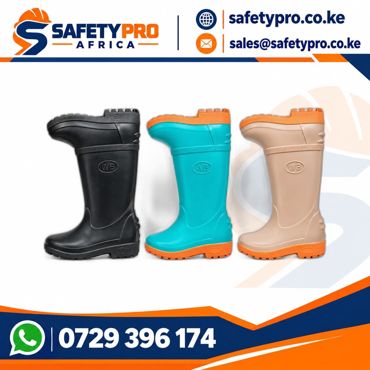 Wb Kids Gumboot Black & Coloured