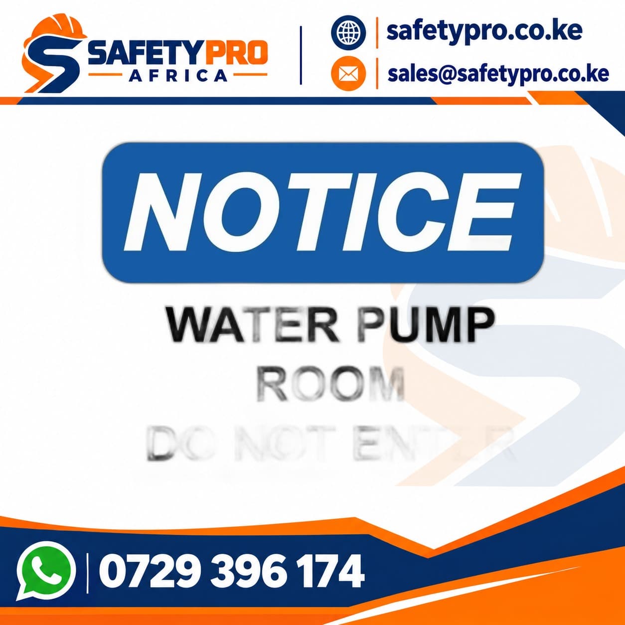 Water Pump Room Sign