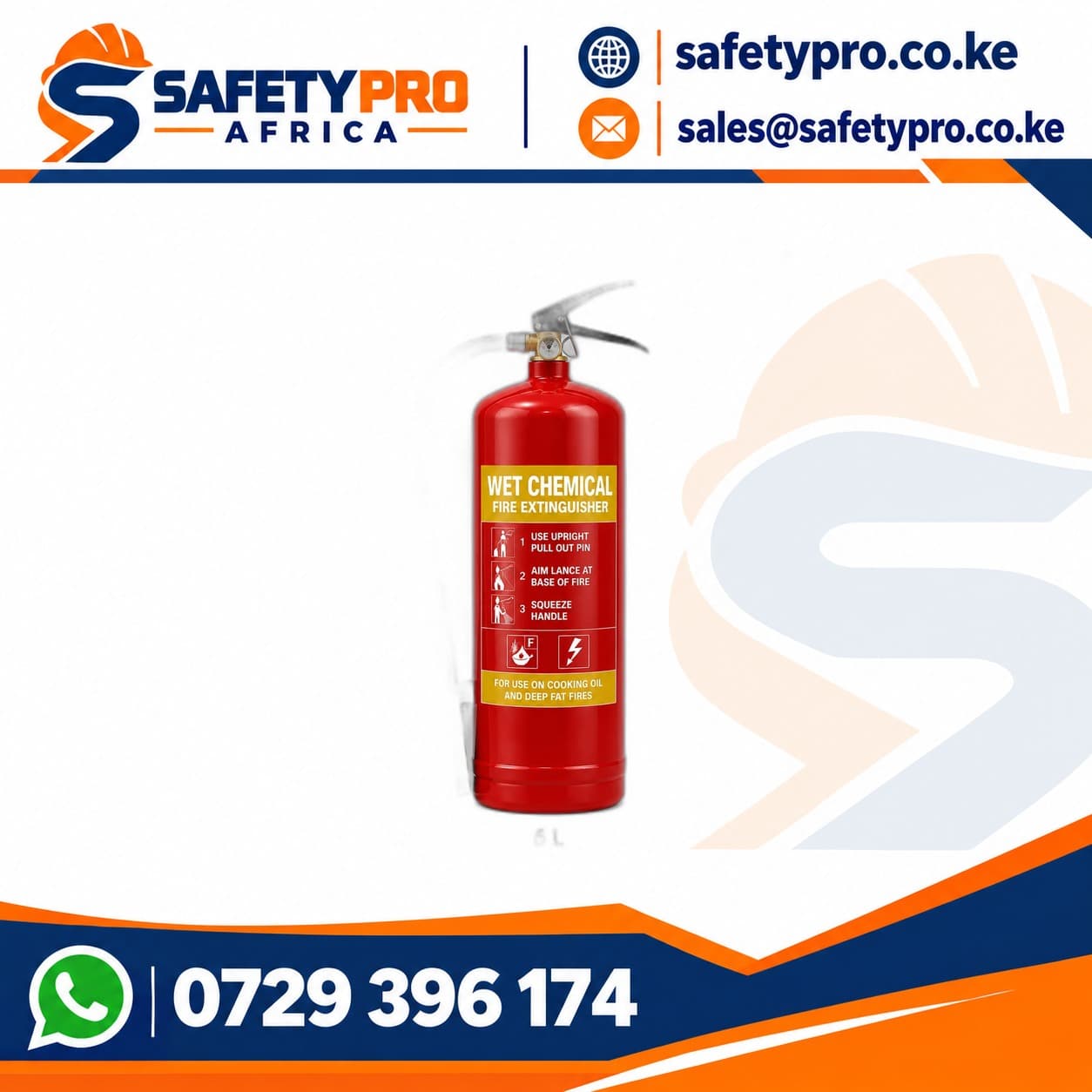 Wet Chemical Fire Extinguisher – 6 Litres