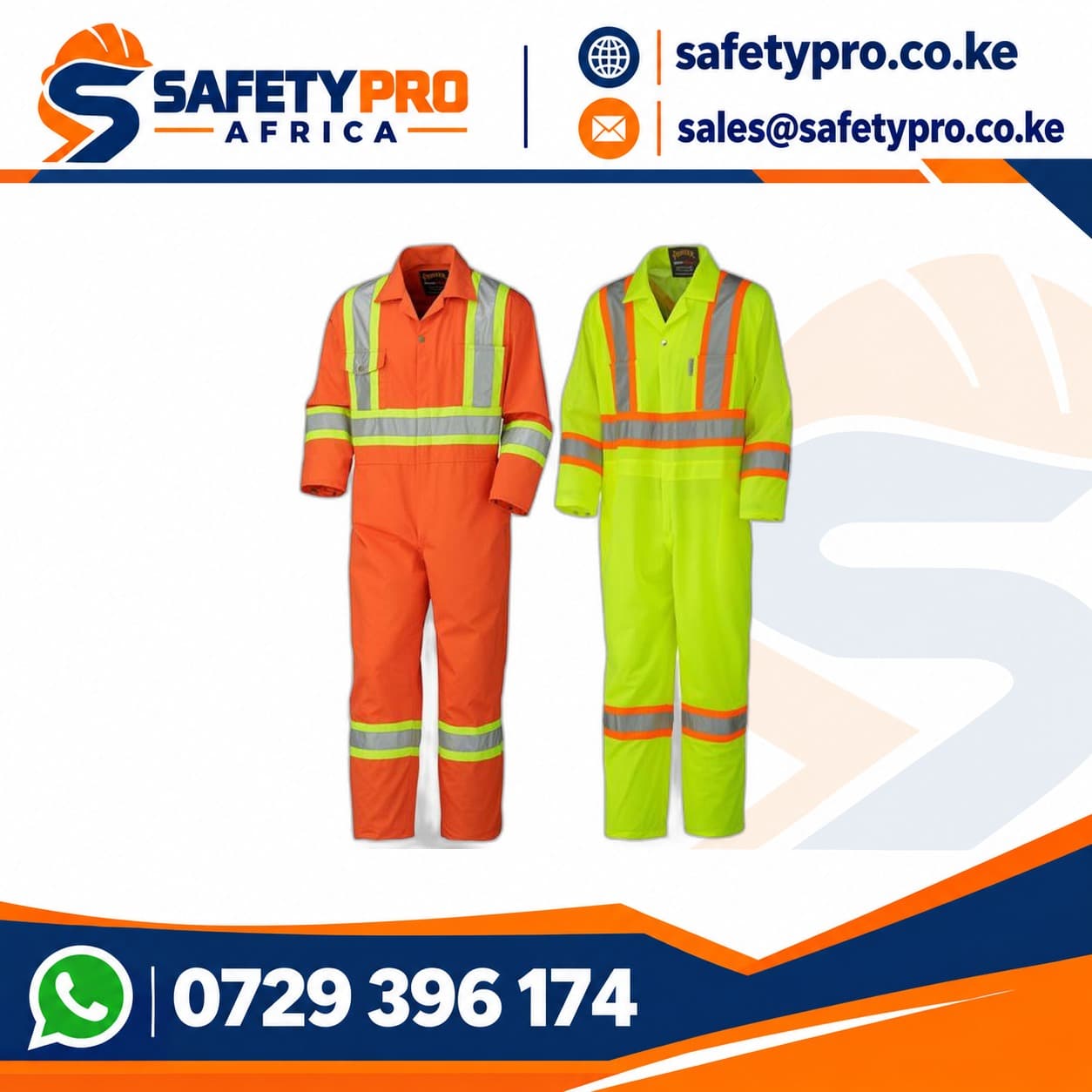 Poly-Cotton Work Coverall with Reflectors
