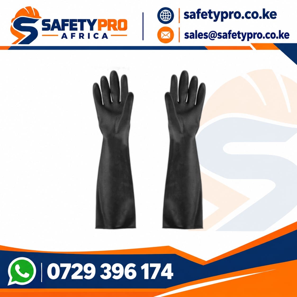 Heavy Duty Chemical Resistant 22 Inch Rubber Gloves