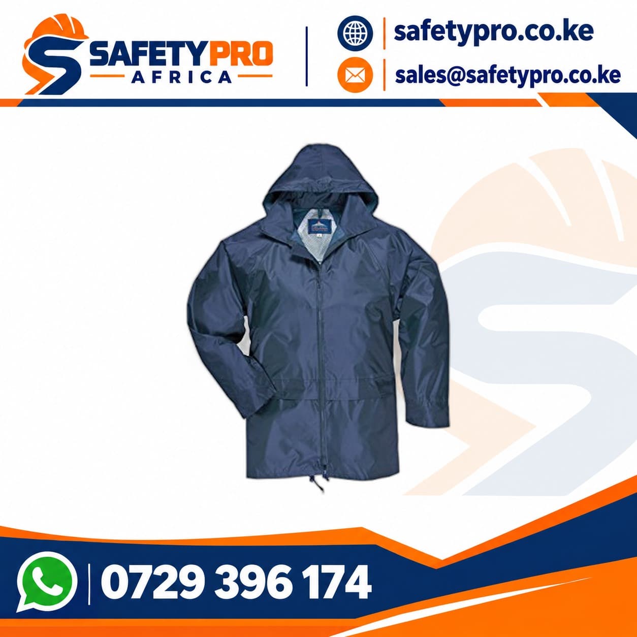Plain Navy Blue Rain Coat