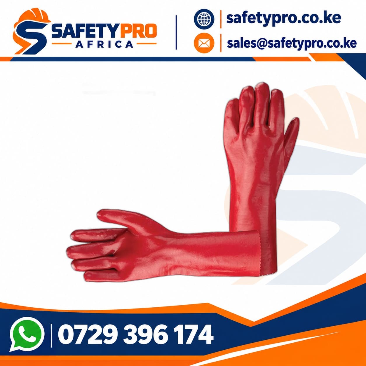 Red PVC Gloves With Polyester Lining