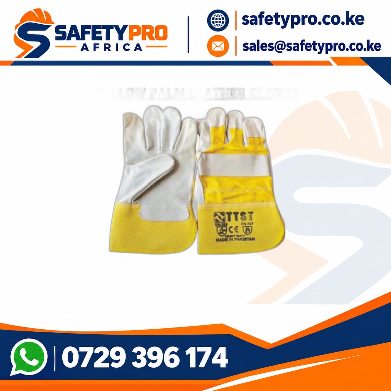 Yellow Palm Leather Gloves Available