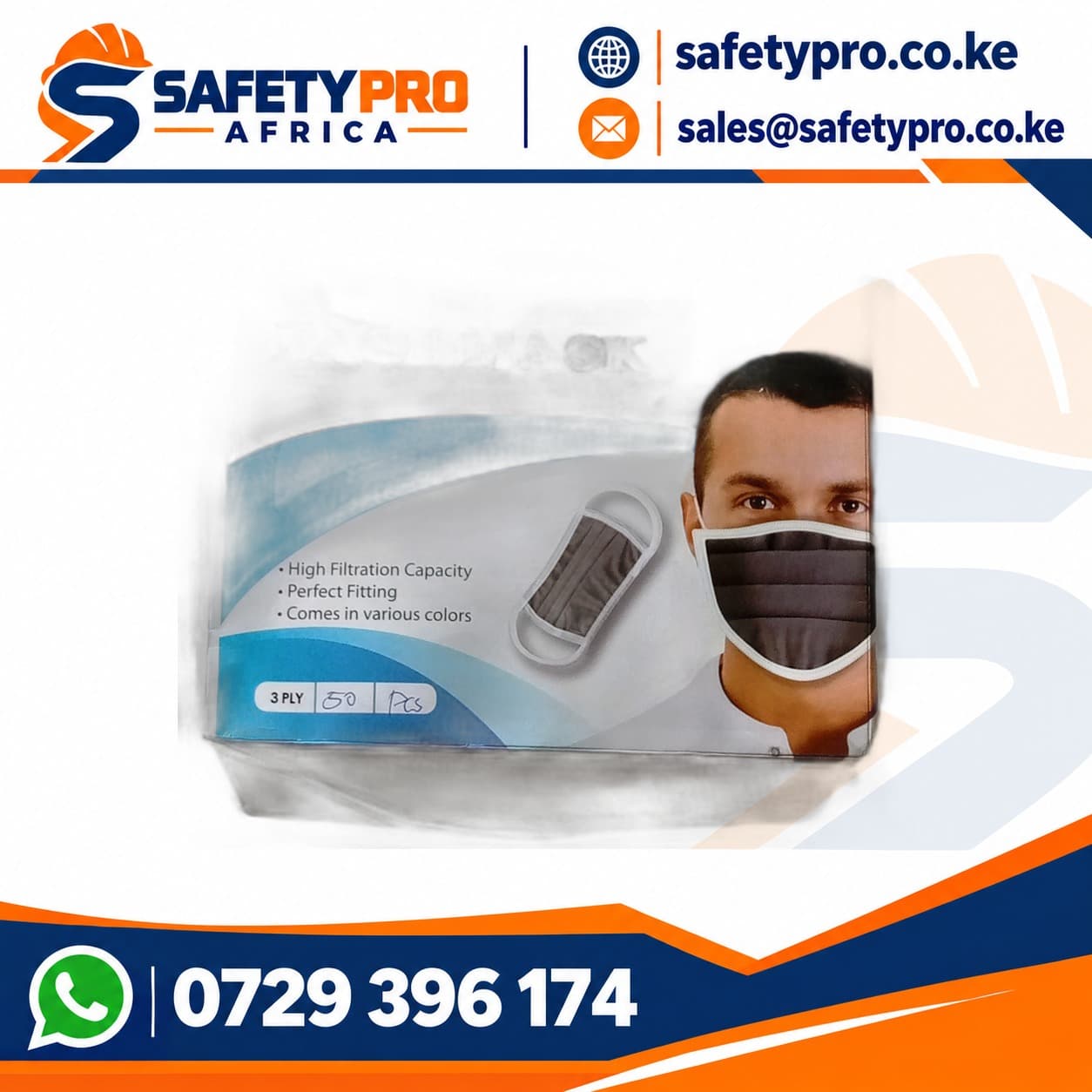 3PLY Washable And Reusable Face Mask With KEBS Approval