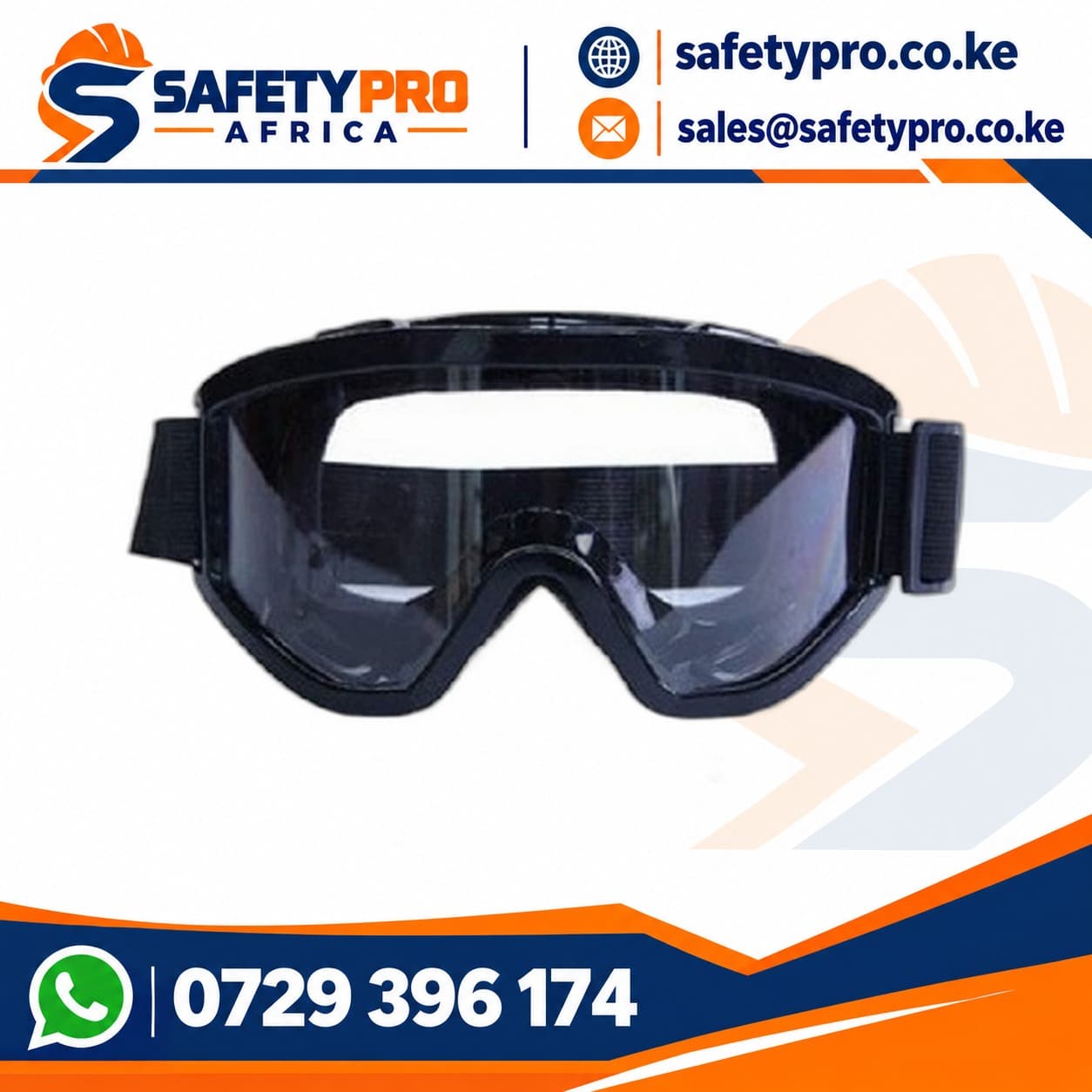 Black Large Fit General Purpose Motorcycle Goggles