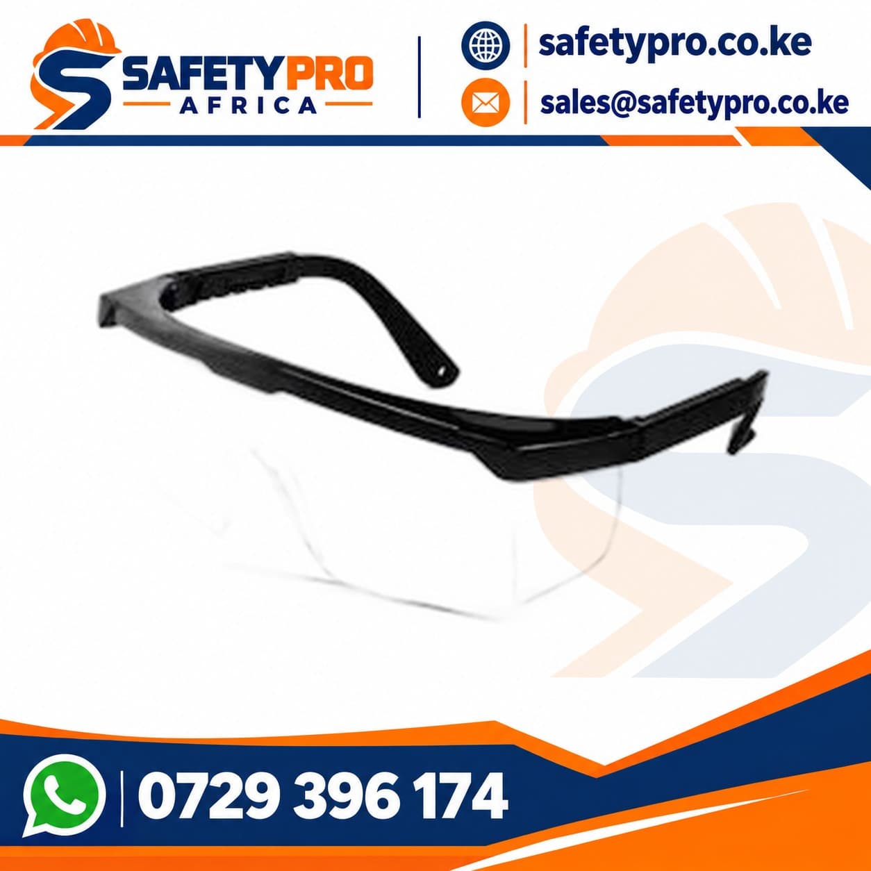 General Purpose Safety Protective Goggles With Black Frame Clear Lenss